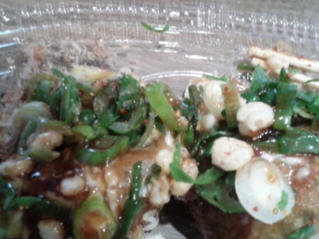 ねぎたっぷりのたこ焼きです。_築地銀だこ ミロード本厚木店