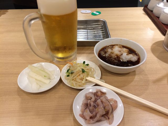無料の塩辛は柚子味で絶品!_天ぷら ひらお 天神店