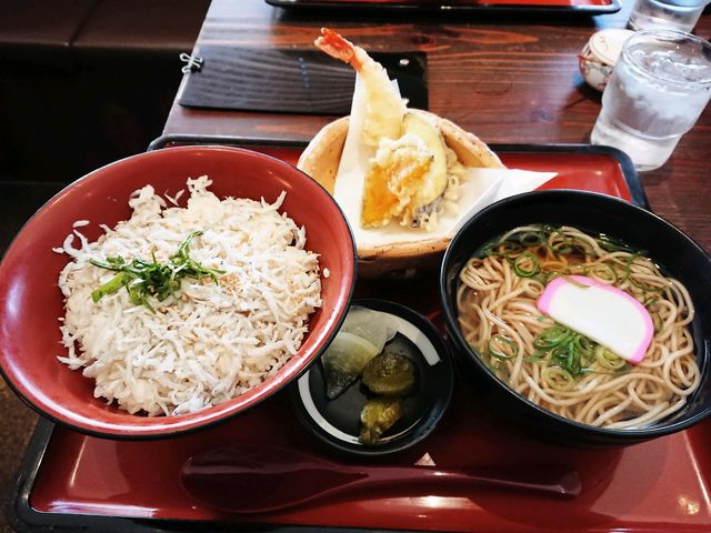 しらす丼と天ぷらそば_しなの路 秋葉