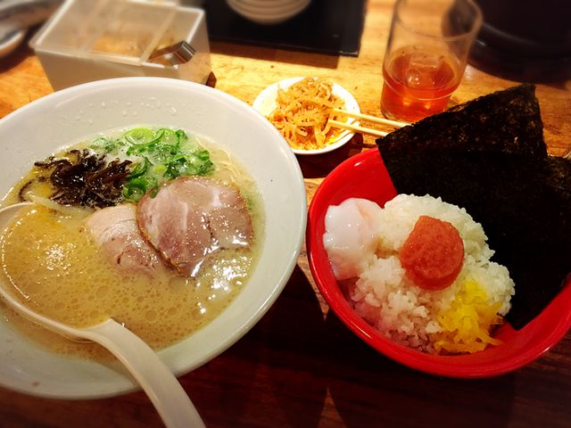 明太子ライスに、この後は替え玉_一風堂 銀座店