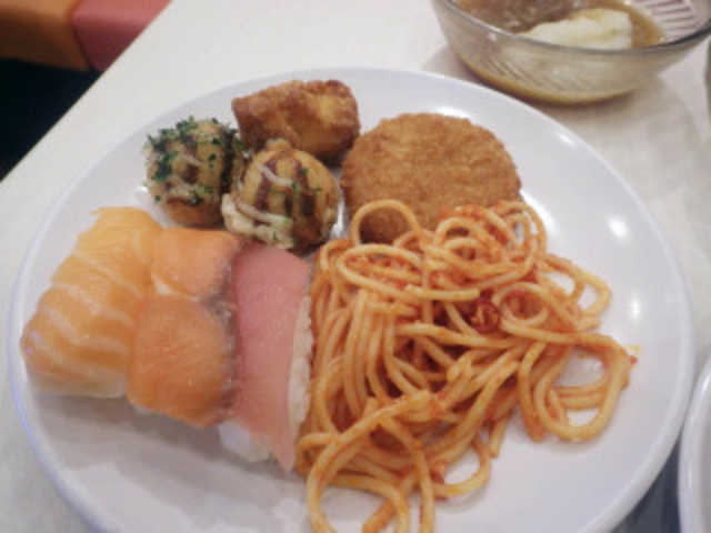 組み合わせは悪いですが美味しいです!_江戸一 すたみな太郎 つくば店