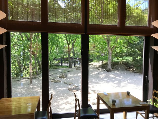 建物内部から見た景色_芦屋川むら玄