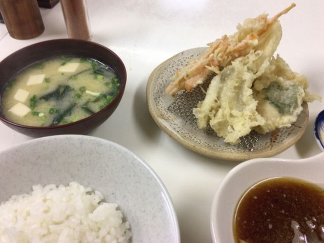 天ぷら定食 ご飯小 550円_天ぷら定食ふじしま