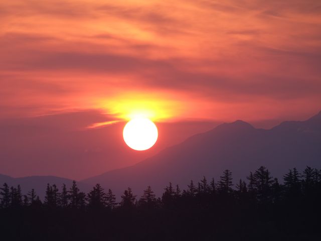 七夕の朝日_新栄の丘展望公園