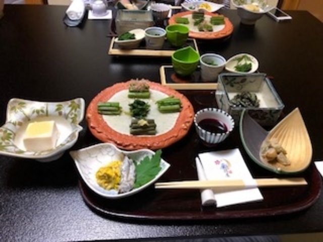夕食の山菜料理_出羽屋