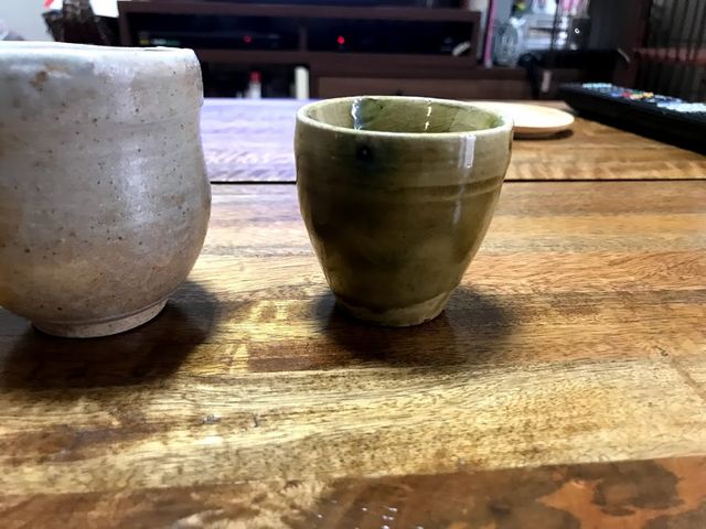 作った湯呑。ムスメのがぜんぜん形が変わってたのも愛嬌_陶芸 榛名の麓