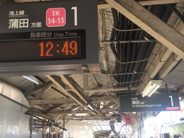 ホームです。_東急池上線池上駅