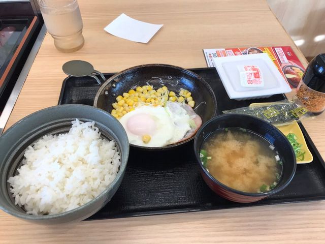 目玉焼き朝食_吉野家16号線春日部店