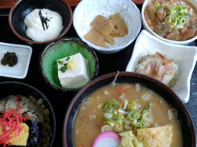 ホルモンの煮込み定食。_山賊旅路