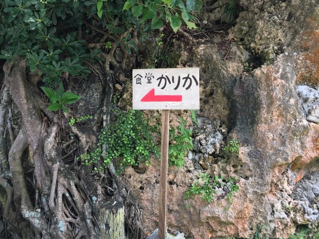 駐車場から向かう時_食堂かりか