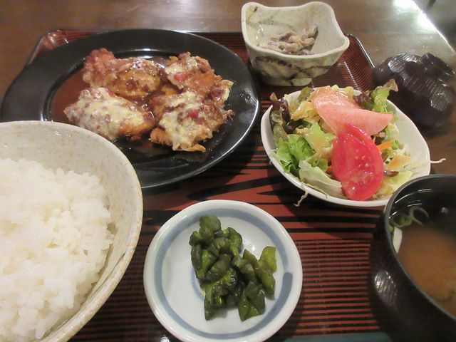 チーズチキンスリル?定食??_ストローハット