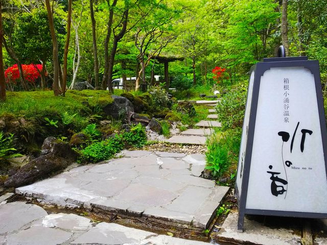 玄関までの小路。_箱根小涌谷温泉 水の音