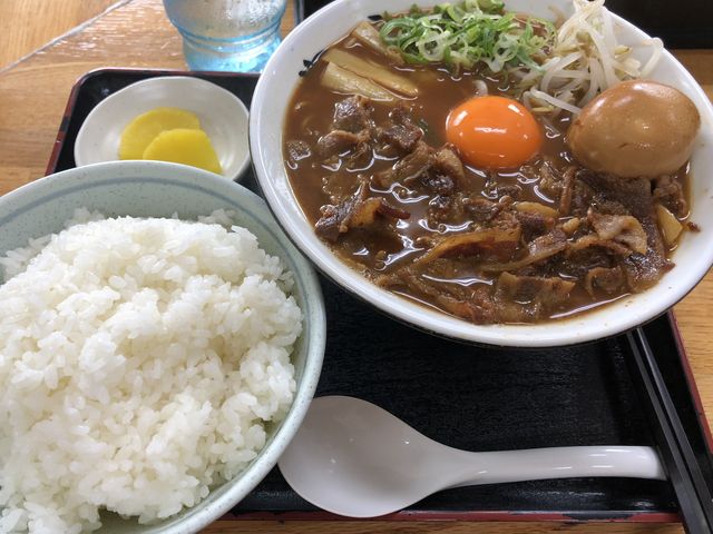 いつもの 肉玉大 に 玉子追加して ご飯大_やまきょう