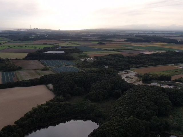 ドローンによる空撮写真です。_大沼フィッシングパーク 大沼野営場
