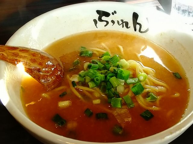 トッピングが素朴な豚かけそば。ご飯ものと合わせてどうぞ。_濃厚豚そば ぶれん
