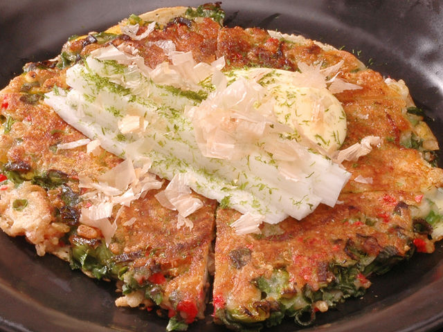 九条ねぎで作ったねぎ焼_お好み焼六三蟹江店