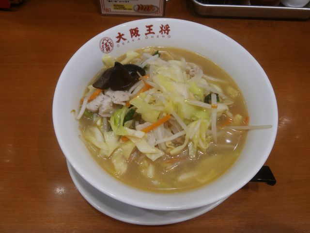 塩味スープがとても美味しいタンメンです。_大阪王将西葛西店