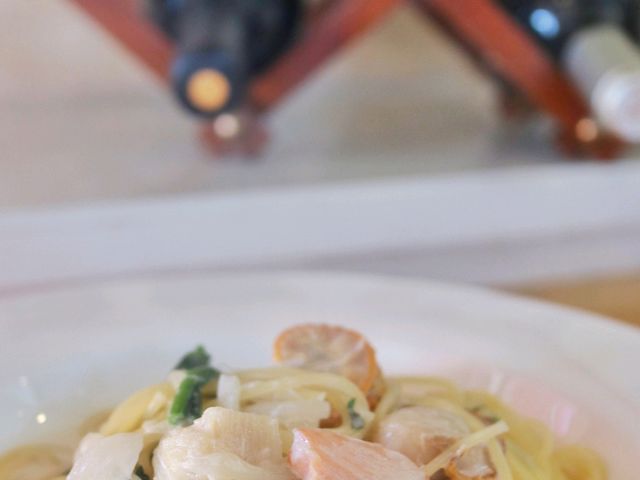 鮭のパスタ_イタリアンカフェスタジョーネ