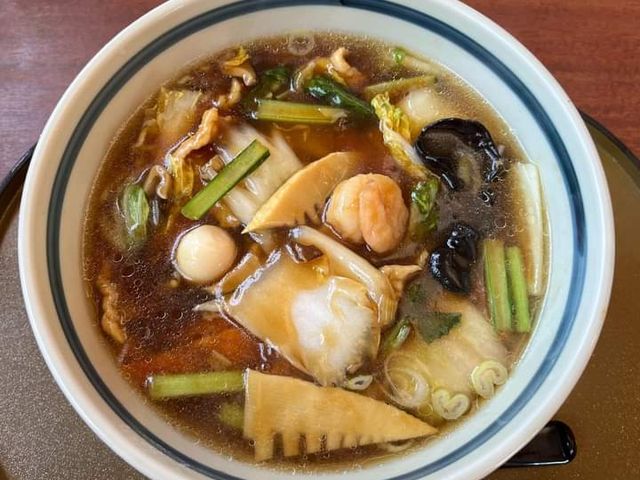 名物の五目うま煮麺_三宝亭 村上店