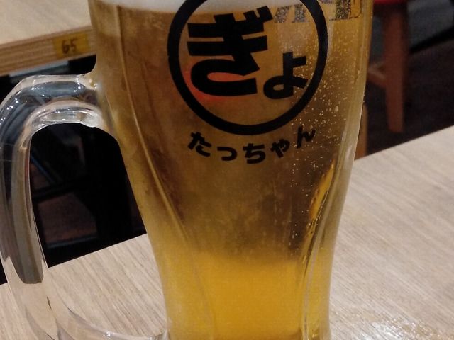 生ビール(ハッピーアワー)・273円_餃子のたっちゃん 銀天街店