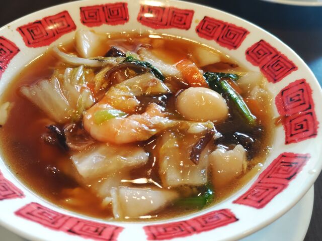 五目麺。(野菜と海鮮の五目あんかけラーメン)_バーミヤン 足立栗原店