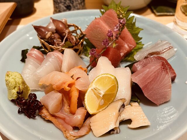 おまかせ刺身盛り合せ。
板前さんが好みや苦手なものを予め聞いてくれました。_CAFE OASIS ラビスタ東京ベイ豊洲店