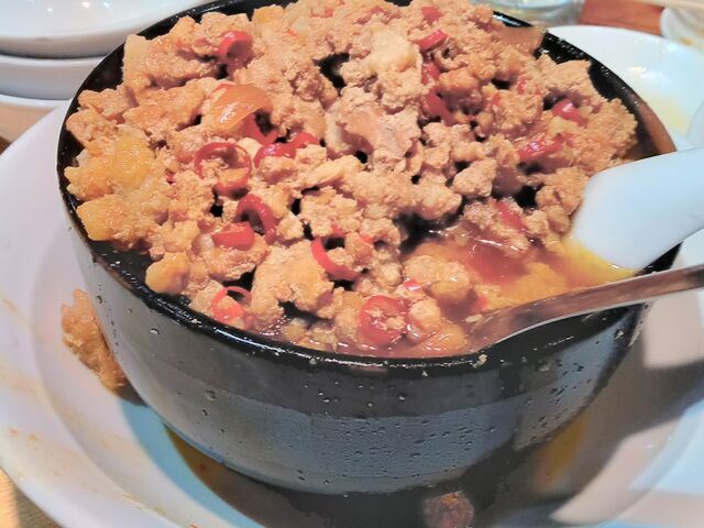 ミンチ肉と言うより、あらびき肉ですね。思ったより辛いかも。_大三元