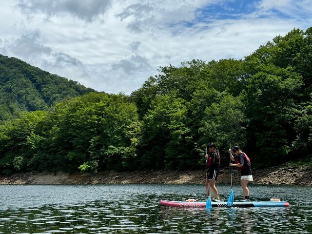 SUP二人乗りも楽しめました。_うおぬまネイチャーラヴァーズ