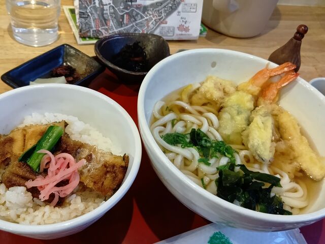 穴子丼と天ぷらうどん_芝居茶寮 水羽