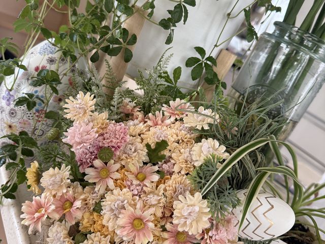 娘が作った、イースターかざり_フラワーアレンジメント 華結美