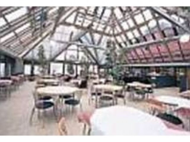 全面ガラス張りでピラミッド型の建物_ラ シゴーニュ