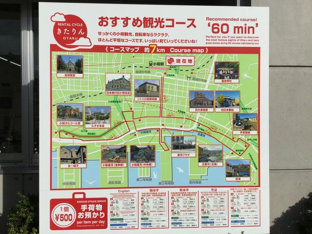 きたりんの「おすすめ観光コース」は7Km 約1時間で10箇所以上巡れます_小樽レンタル自転車きたりん