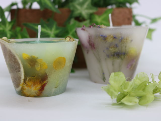 ボタニカルキャンドル_キャンドル教室灯花