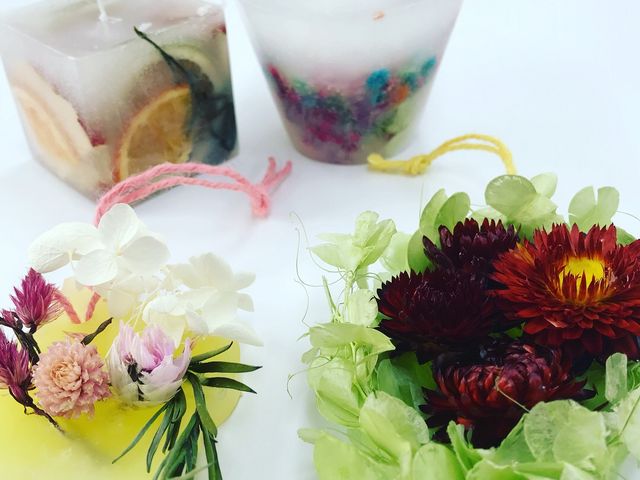 お客様作品(ボタニカルサシェ&キャンドル)_キャンドル教室灯花