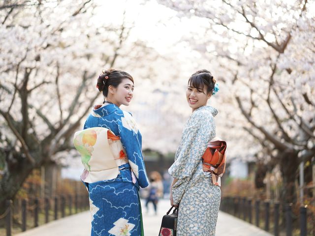 鶴岡八幡宮の参道でかわいい着物撮影_鎌倉 着物レンタル 花のん