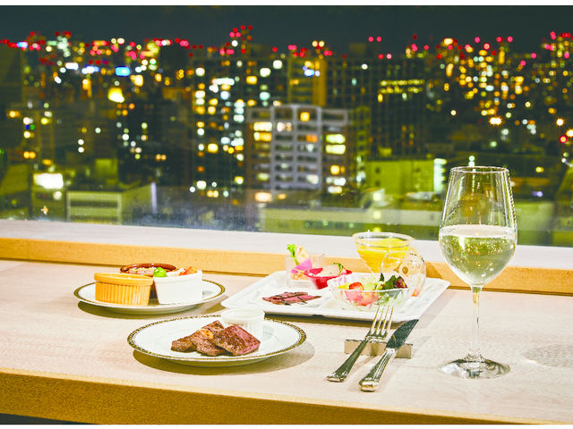 夜景を楽しみながら。_都シティ大阪天王寺