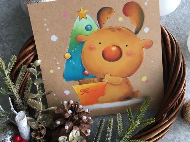 季節ごとにデザインが選べるイラストになっております。
(額やイーゼル、装飾品などは付いておりません)_楽描跡