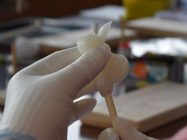 柔らかいあめが固まるまでに…!!_あめ細工あめのとり