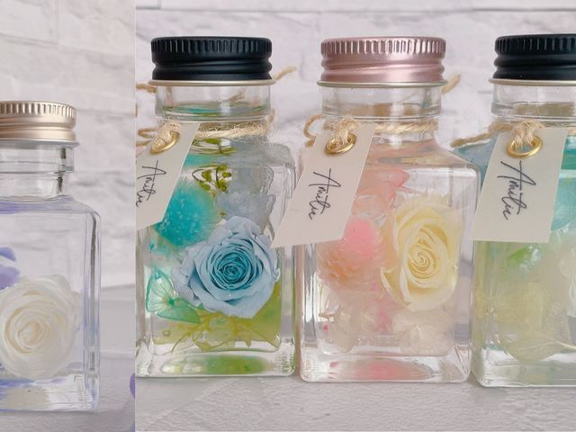花びらが透けない花材加工のハーバリウム_Amitie