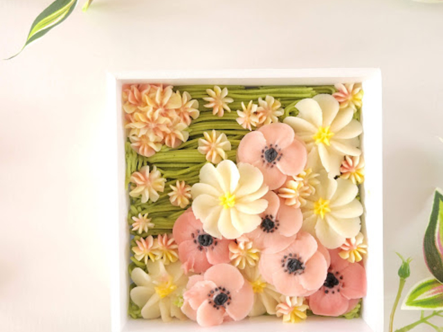 季節のお花絞りレッスン・春_あんこのお花のお菓子教室 花散里