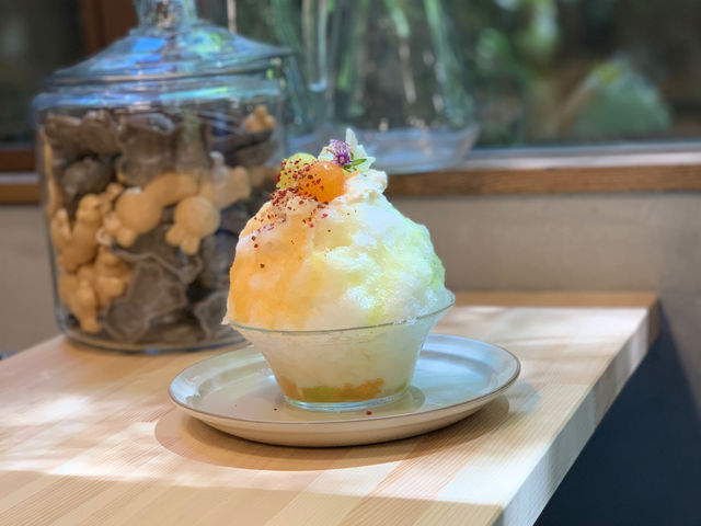 ダブルメロン杏仁のかき氷
長野産の果物をたっぷり使ったかき氷専門店のふわふわかき氷。
サウナ後、途中にも召し上がれます。_サウナとかき氷 水玉sauna
