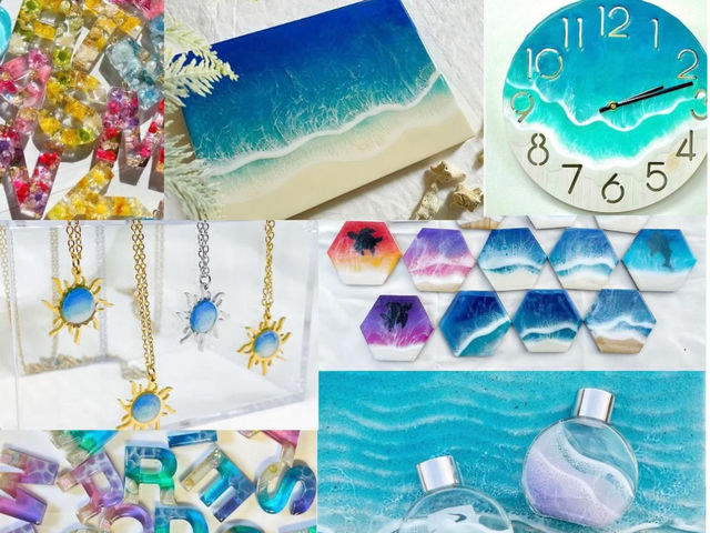 大人気の波アートをメインに、お花や和のデザインのアート雑貨が盛りだくさん♪_LUNAMARE resinfactory