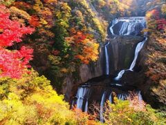袋田の滝 紅葉の写真1