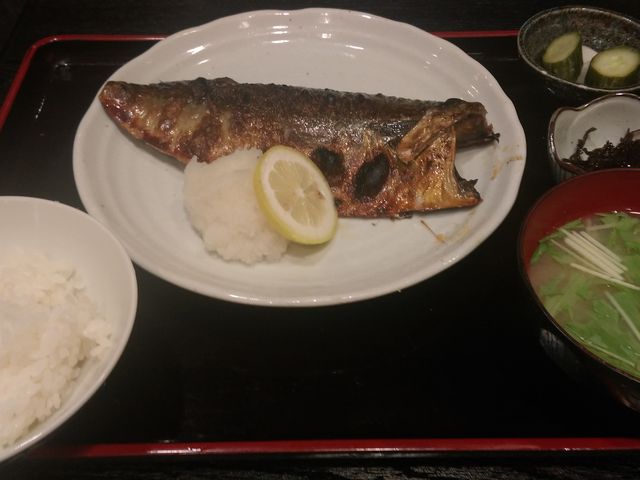 焼き魚(鯖)定食。ごはんは半ライス。_富水