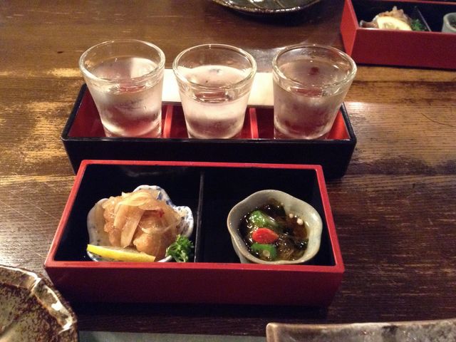 利き酒セットとお通し_割烹居酒屋 膳