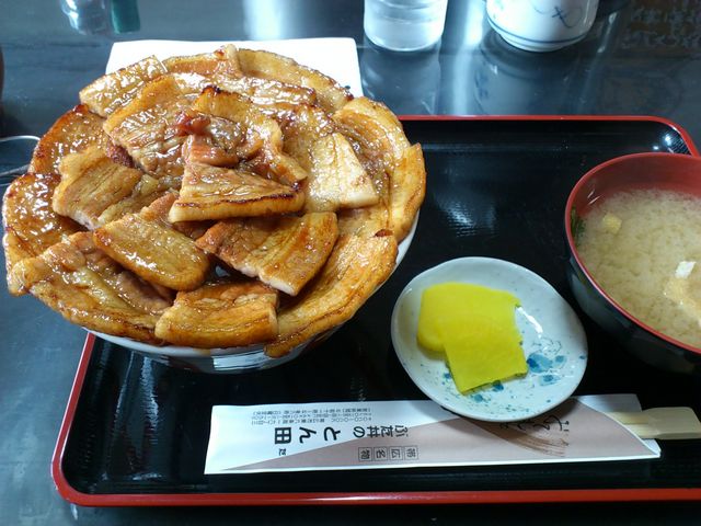 豚バラ、肉・ライス大盛り_ぶた丼のとん田