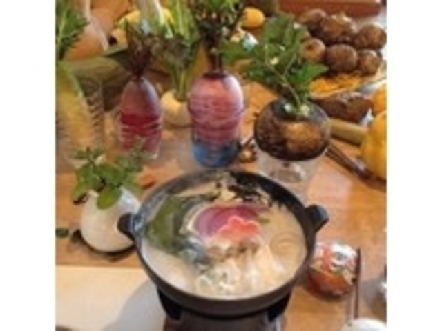 豆乳鍋とお野菜くん達_粟
