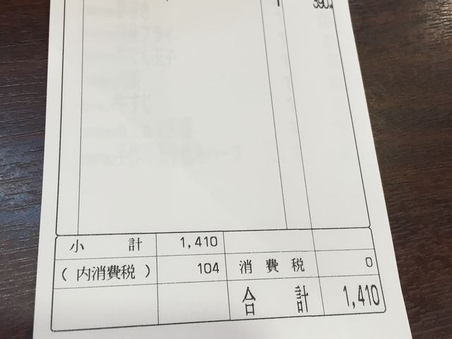 レシート_ザ・めしや 守山四軒家店