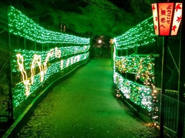 ヒョウタンランプの天の川_養老の滝