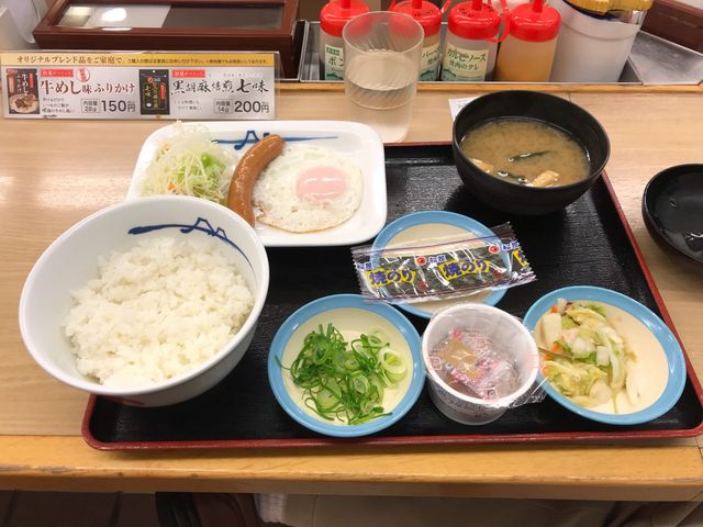 エッグ定食納豆400円_松屋 新潟万代シテイ店